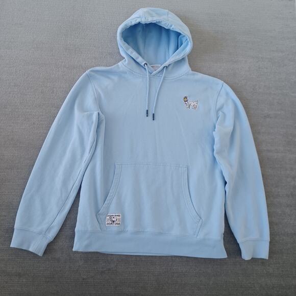 GOAT USA Hoodie Sweatshirt Mens Large Carolina Blue Pullover Embroidered Logo - Picture 11 of 11